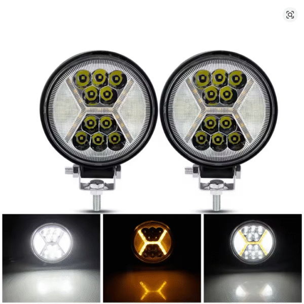 Luzes de Trabalho LED Redondas 78W – 12000LM com DRL Âmbar, Holofote Combo Feixe para Caminhão, SUV e Off-Road