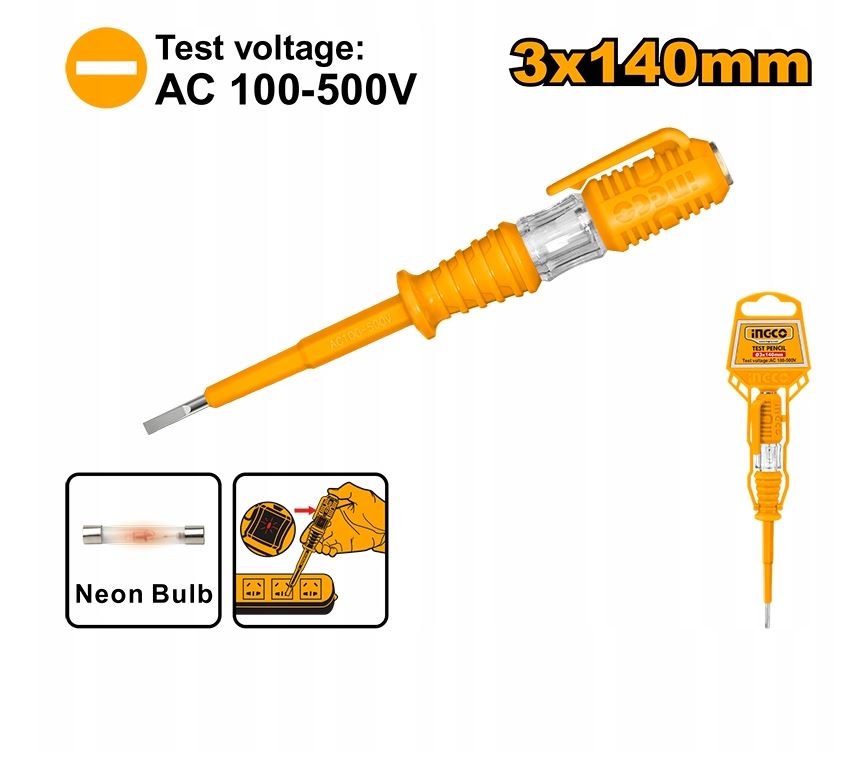 012 Pontas de prova para teste de tensão 100-500V 140mm FI 3mm - Image 1