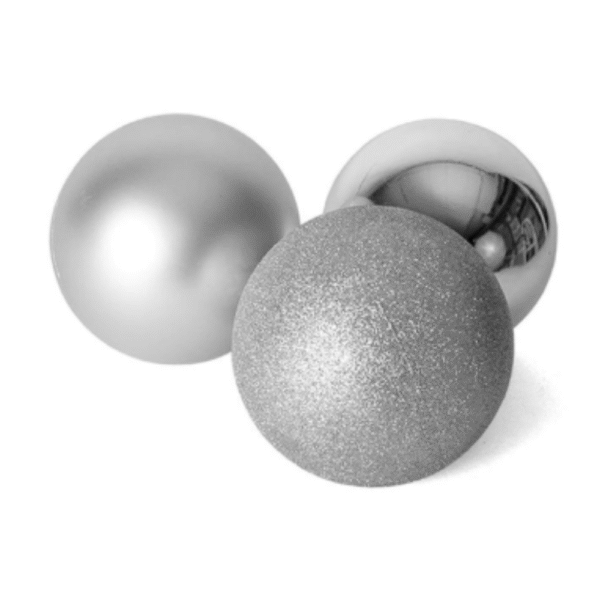Conjunto de 24 Bolas de Natal Prateadas – 6 cm