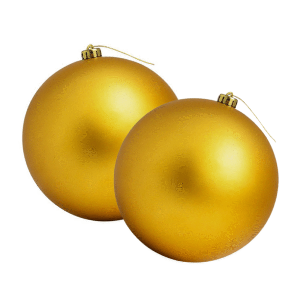 Kit 2 Bolas de Natal Grandes 10 cm – Douradas