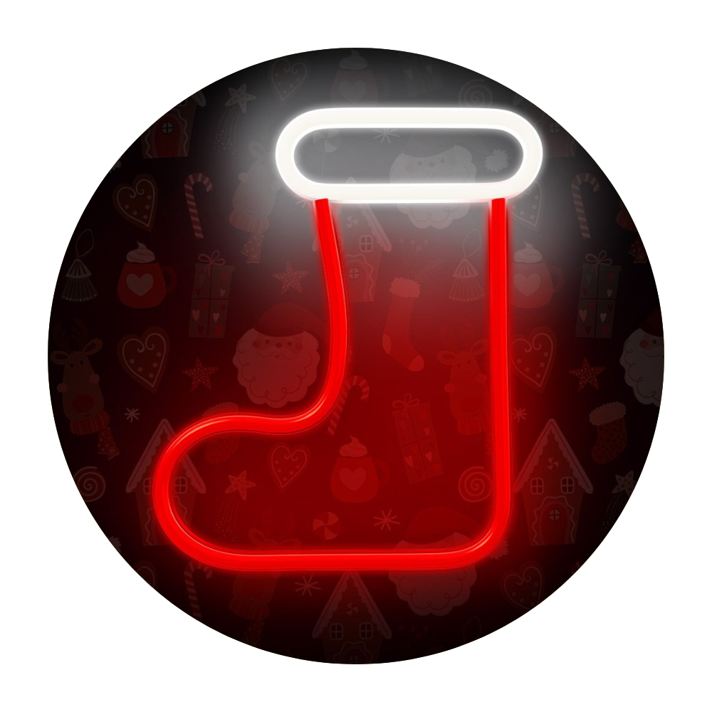 Design sem nome (30) Letreiro de LED Neon Natalino – Meia de Natal - Image 1