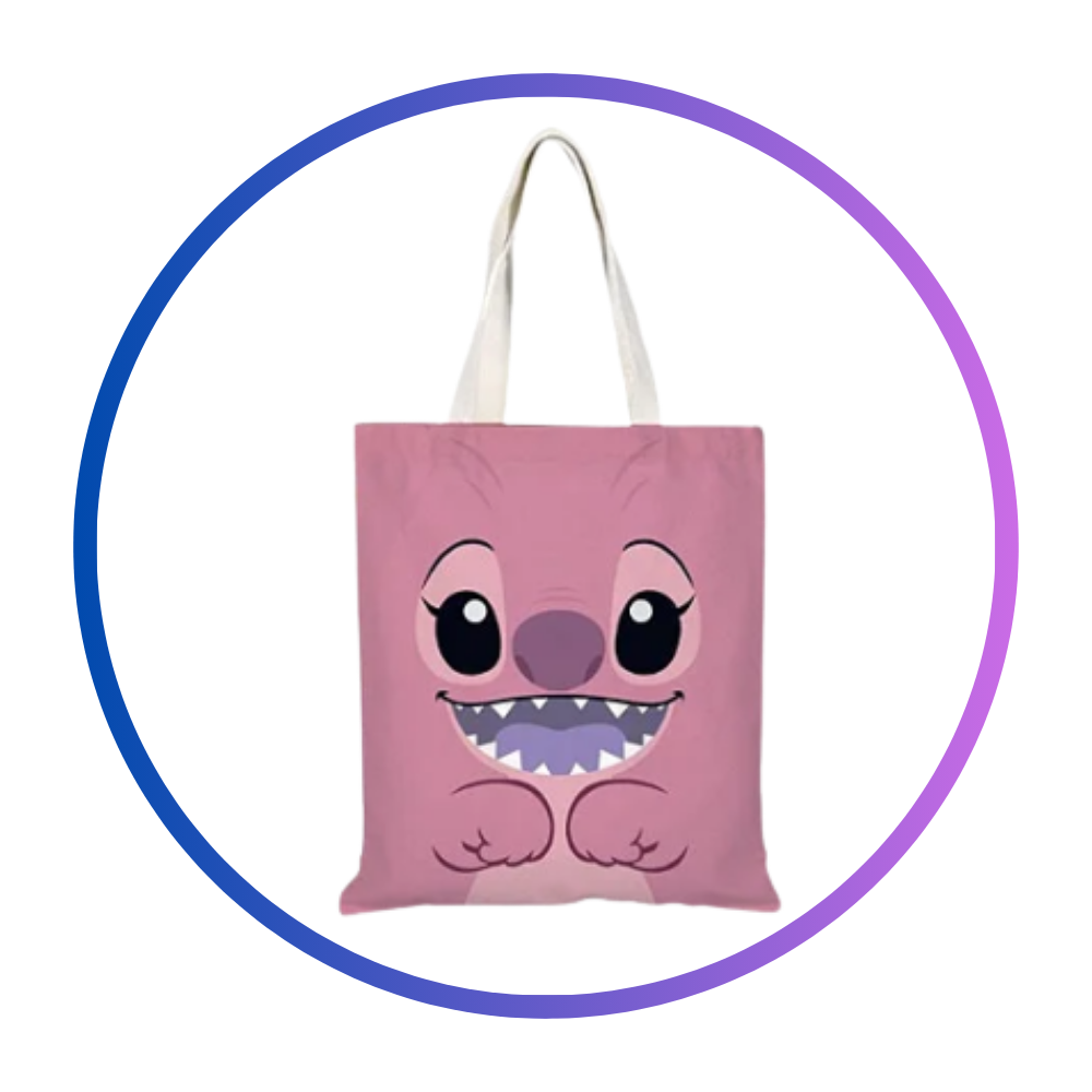 Design sem nome (72) Mala Tote Bag Stitch – Modelo Rosa - Image 1