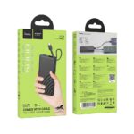 Powerbank Hoco 5000 mAh 2A com cabo USB C integrado J129 preto - Image 4