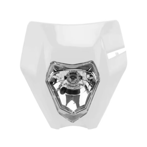 Farol frontal estilo KTM com máscara universal - Branco