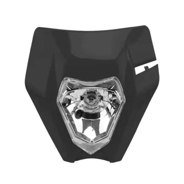 Farol frontal estilo KTM com máscara universal - Preto