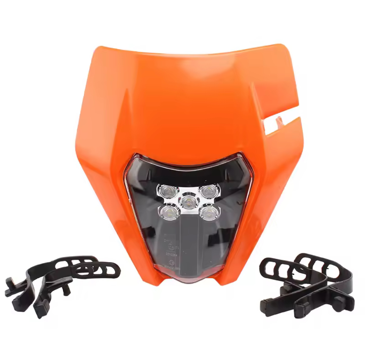IMG_3836 Máscara de Farol com Luz LED — KTM EXC, SX, XC 125–450 - Laranja - Image 1