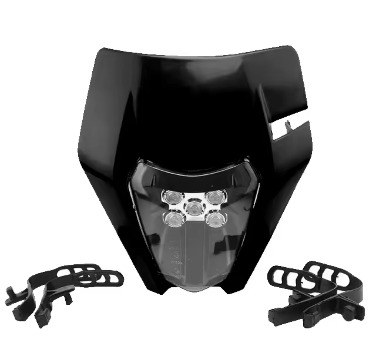 IMG_3838 Máscara de Farol com Luz LED — KTM EXC, SX, XC 125–450 - Preto - Image 1