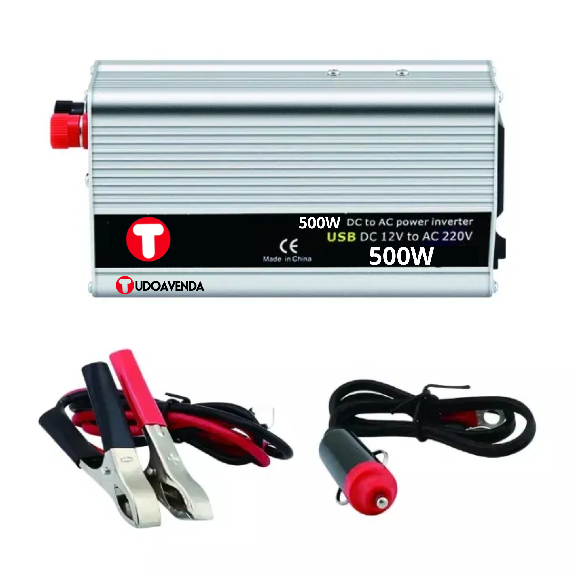 Pistola (6) Inversor de corrente para carro bateria inverter 12v - 220v 230v 500w - Image 1