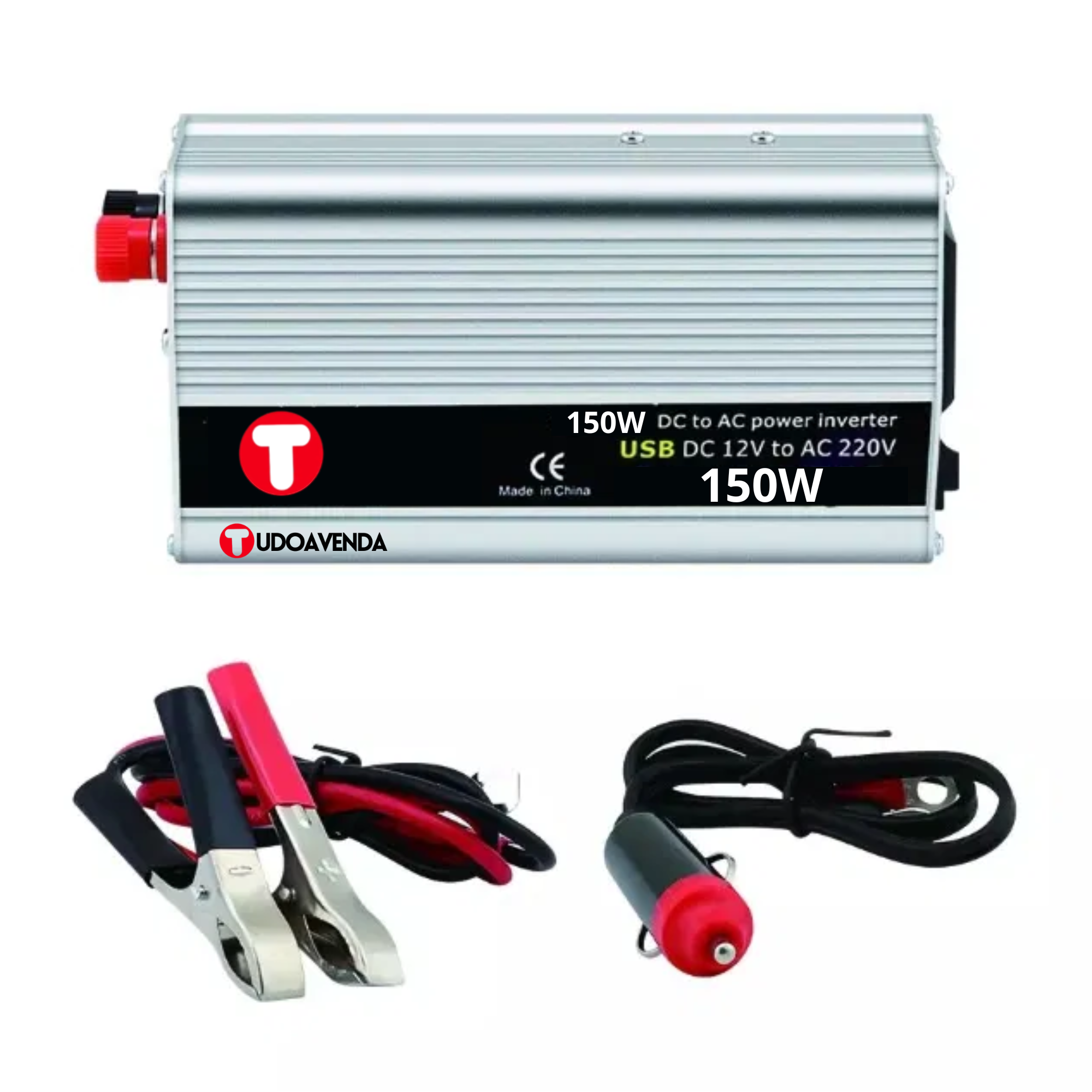 Pistola (7) Inversor de corrente para carro bateria inverter 12v - 220v 230v 150w - Image 1