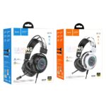 Fones de ouvido para jogos com fio USB A + Jack 3,5 mm Hoco 2 m W110 preto - Image 7