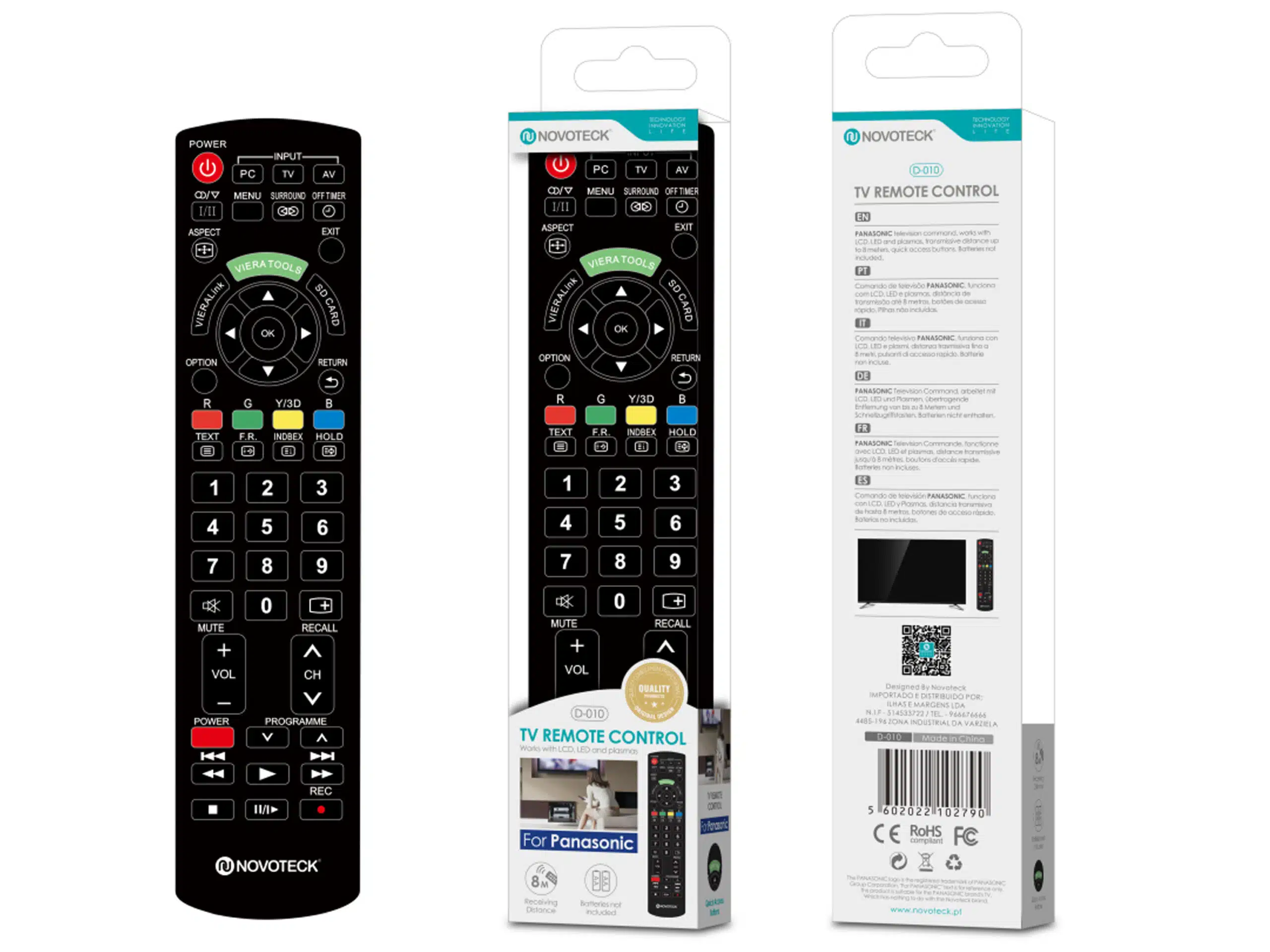 comando-tv-panasonic-d-010-novoteck-scaled-1.webp Controle Remoto Novoteck VERA Tools D-010 Universal para Panasonic - Image 1