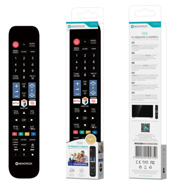 Controle Remoto Universal Novoteck para Samsung – Acesso Direto Netflix/Amazon Prime – Modelo D-006