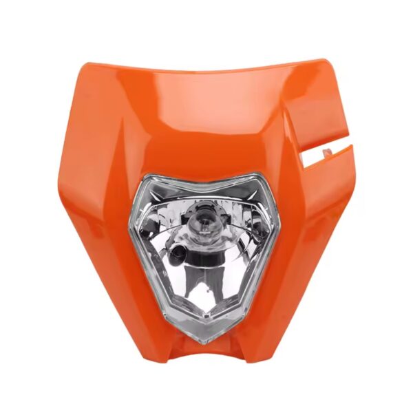 Farol frontal estilo KTM com máscara universal - Laranja