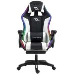 PowerGaming LED RGB Cadeira apoio para pés Preto+Branco