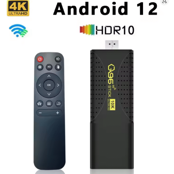 Stick TV Q96 – Android 12, Quad-Core, 4K UHD