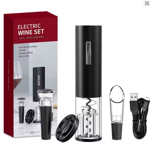 Conjunto Abridor de Garrafas Elétrico – Edição Premium Presente 🎁🍷
