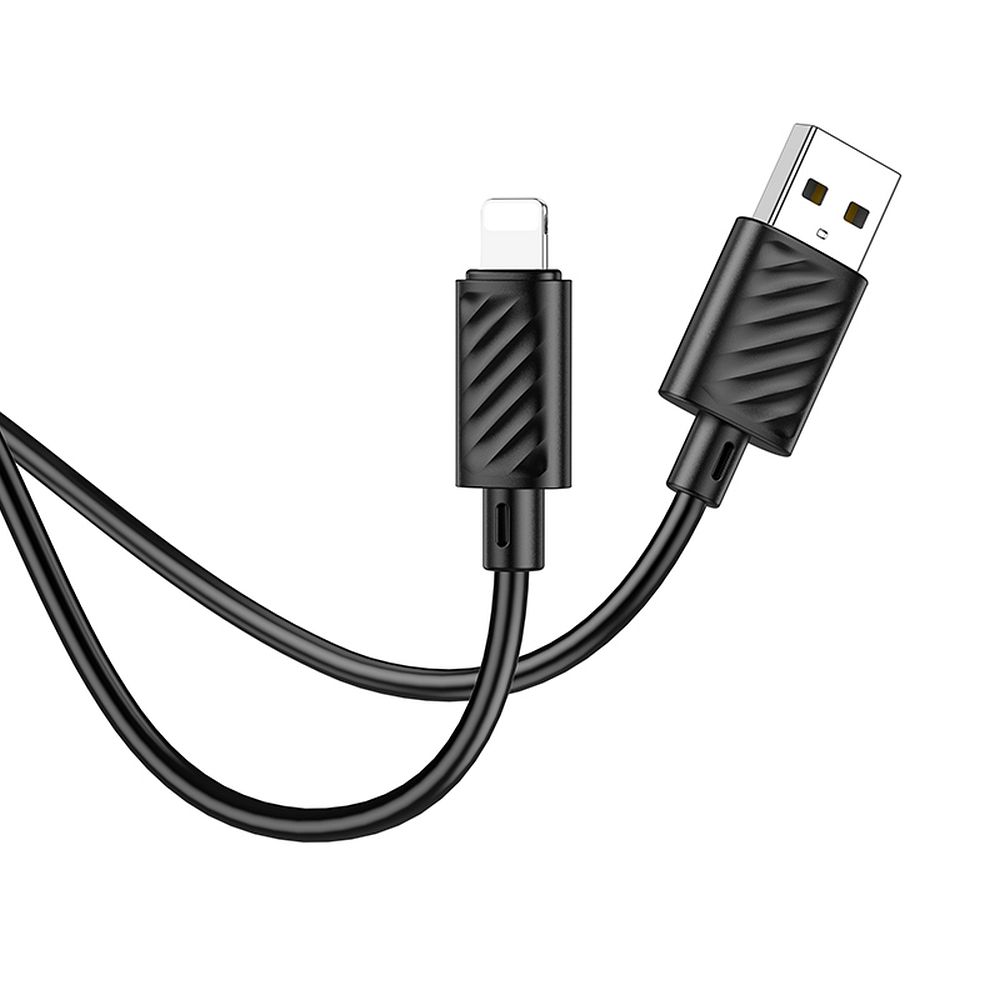 16a1754fcca2efd294f14affb1cedcae (1) Cabo Hoco 2.4A USB A para Lightning 1m X88 Preto - Image 1