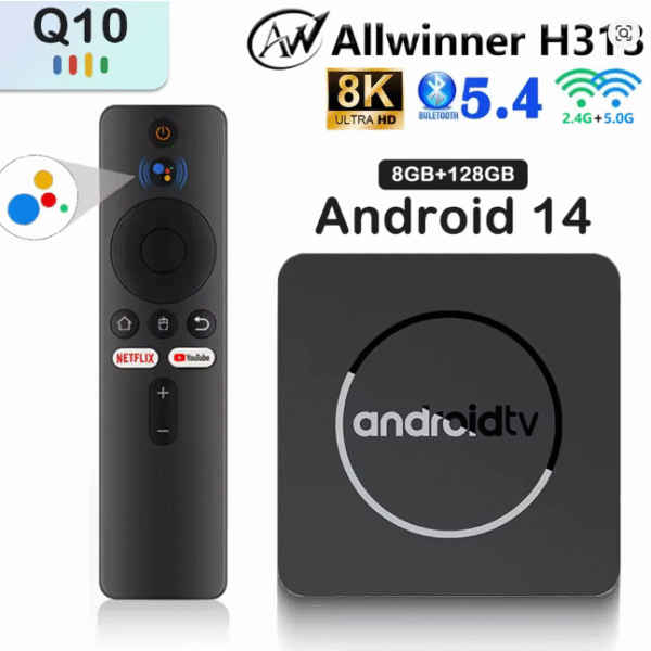 Smart TV Stick/Box Android 14 – Allwinner H313 – 8GB a 128GB – 8K UHD