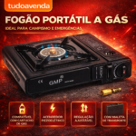 Fogão a gás turístico para cartucho ou cilindro de gás de até 3 kg