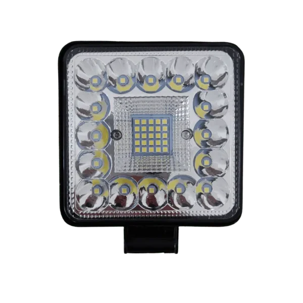 Farol Auxiliar Milha 16 LED – 6000K – 123W – 9V/24V – Quadrado
