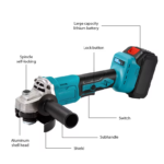 Esmerilhadeira Angular Sem Escova 125MM com 2 Baterias, 3 Velocidades, Máquina de Polimento Multifuncional para Lixar e Polir - Image 4