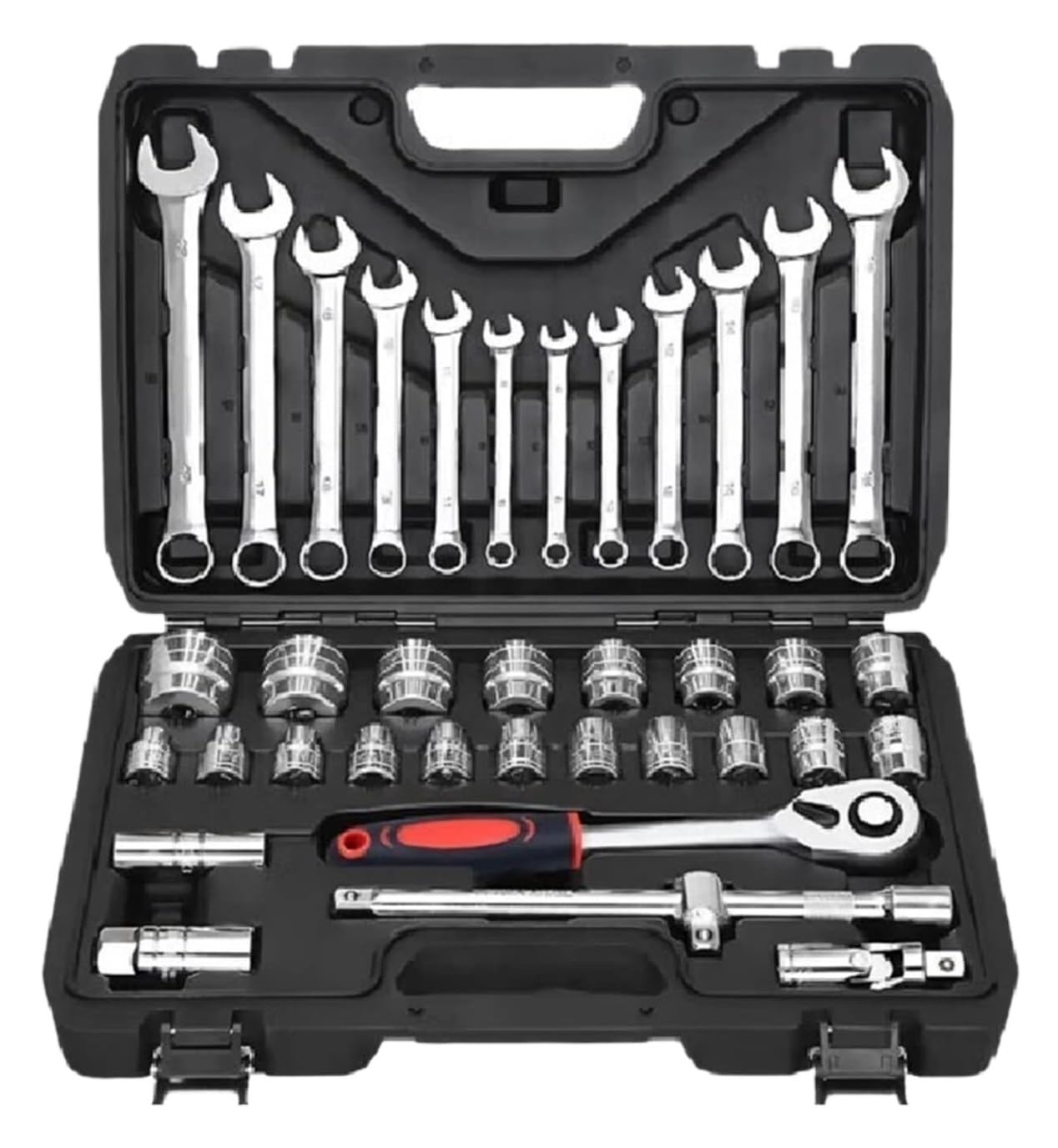 61OIVfBDXiL Conjunto de 37 Peças – Chaves e Soquetes Combinados 1/2" com Estojo Plástico e Clipes Metálicos - Image 1