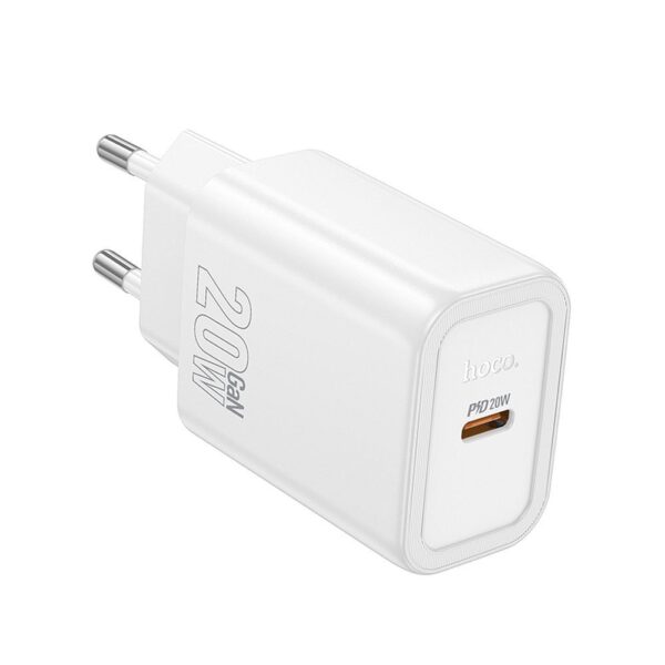Carregador de parede para smarphone Hoco USB C QC PD 20W N60 branco