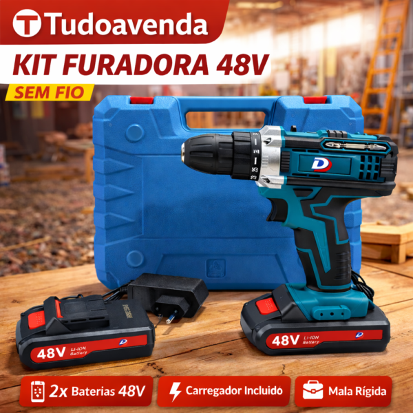 Berbequim Furadeira Parafusadora Sem Fio D 25DT100– 2x 20V com Mala Rígida