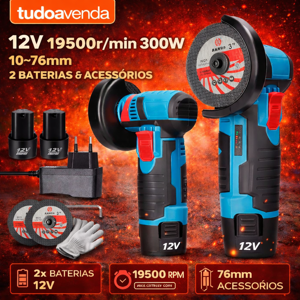 ChatGPT Image 30_12_2025, 23_25_16 Mini Rebarbadora Sem Fio 12V – 19.500 RPM | Compacta e Potente - Image 1