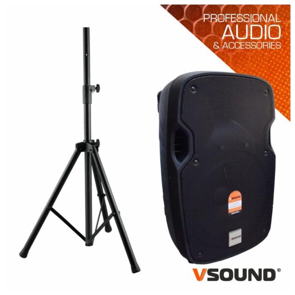 Coluna Amplificada 12" USB/BT/SD/BAT MIC S/Fios C/ Suporte