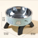 Tigelas Elevadas em Aço Inoxidável para Animais de Estimação com Design Anti-Queda e Antiderrapante, Apresentando Padrões Fofos, Adequadas para Gatos e Cães Pequenos Comer e Beber. - Image 2