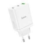 Carregador de celular Hoco 2 x USB C + USB A QC3.0 PD 3A 35W N33 branco - Image 3