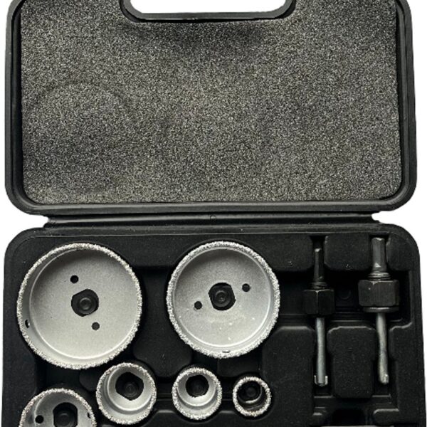 Conjunto profissional de serras copo - tungstênio - 6 peças - para concreto e azulejos - serra copo - serra para concreto