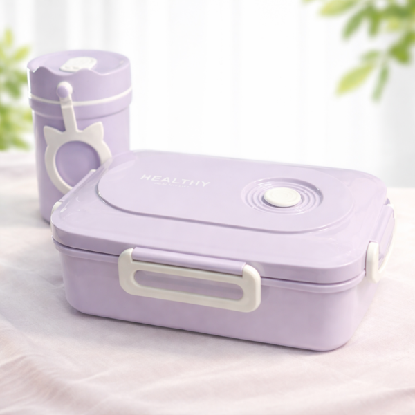 Lunch Box Hermética 1200ml + Garrafa – Design Moderno