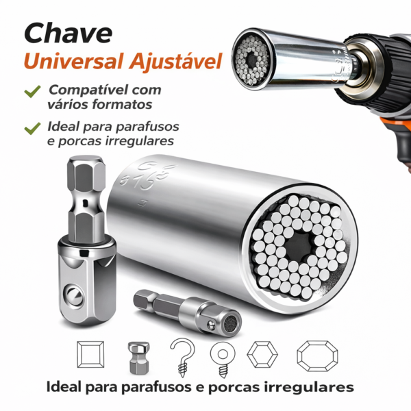 Chave de Soquete Universal Ajustável 7–19 mm – Multitool