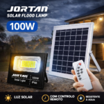 FOCO SOLAR 100W COM PAINEL SOLAR E COMANDO