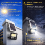 FOCO SOLAR 100W COM PAINEL SOLAR E COMANDO - Image 2