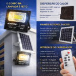 FOCO SOLAR 100W COM PAINEL SOLAR E COMANDO - Image 3