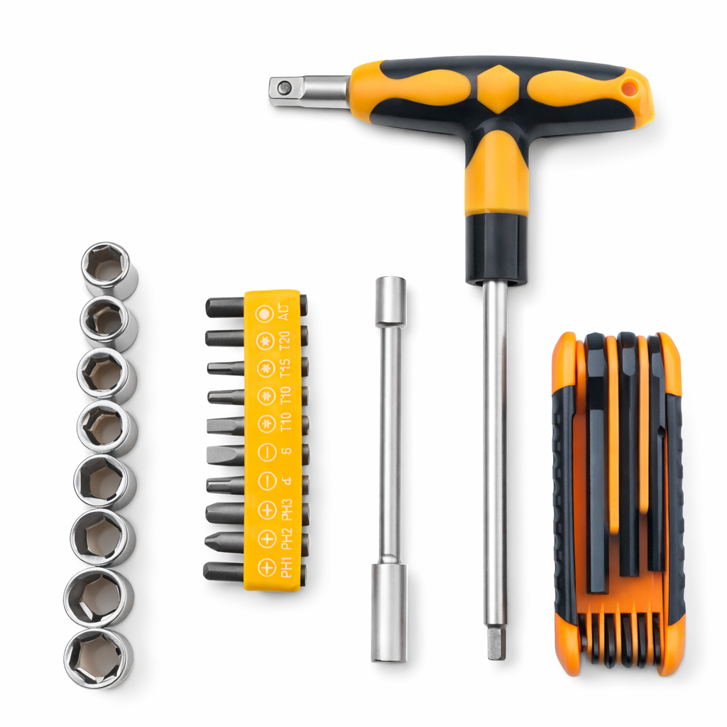 ChatGPT Image 24_01_2026, 12_11_52 Jogo de Chave de Catraca Multiusos – Ratchet Dual Purpose Wrench Set - Image 1