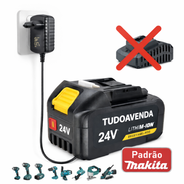 Baterias Extra Padrão Makita  21V 48V (Apenas Carrega no Carregador de Parede)