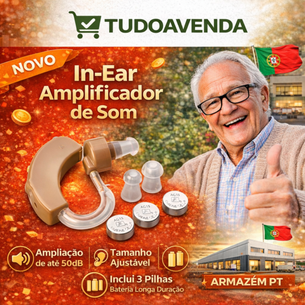 Aparelho Auditivo In-Ear Amplificador de Som – Conforto, Clareza e Discrição