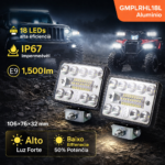 Lâmpada de trabalho halógena LED, retangular com 18 LEDs, conjunto com 2 unidades, 9-36V, 106x76x32mm, kit de iluminação. - Image 2