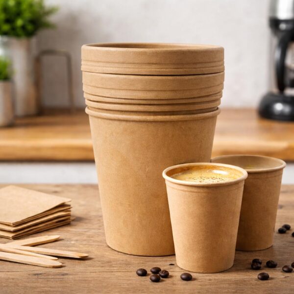 Copos de Papel Kraft Descartáveis – Pack Económico