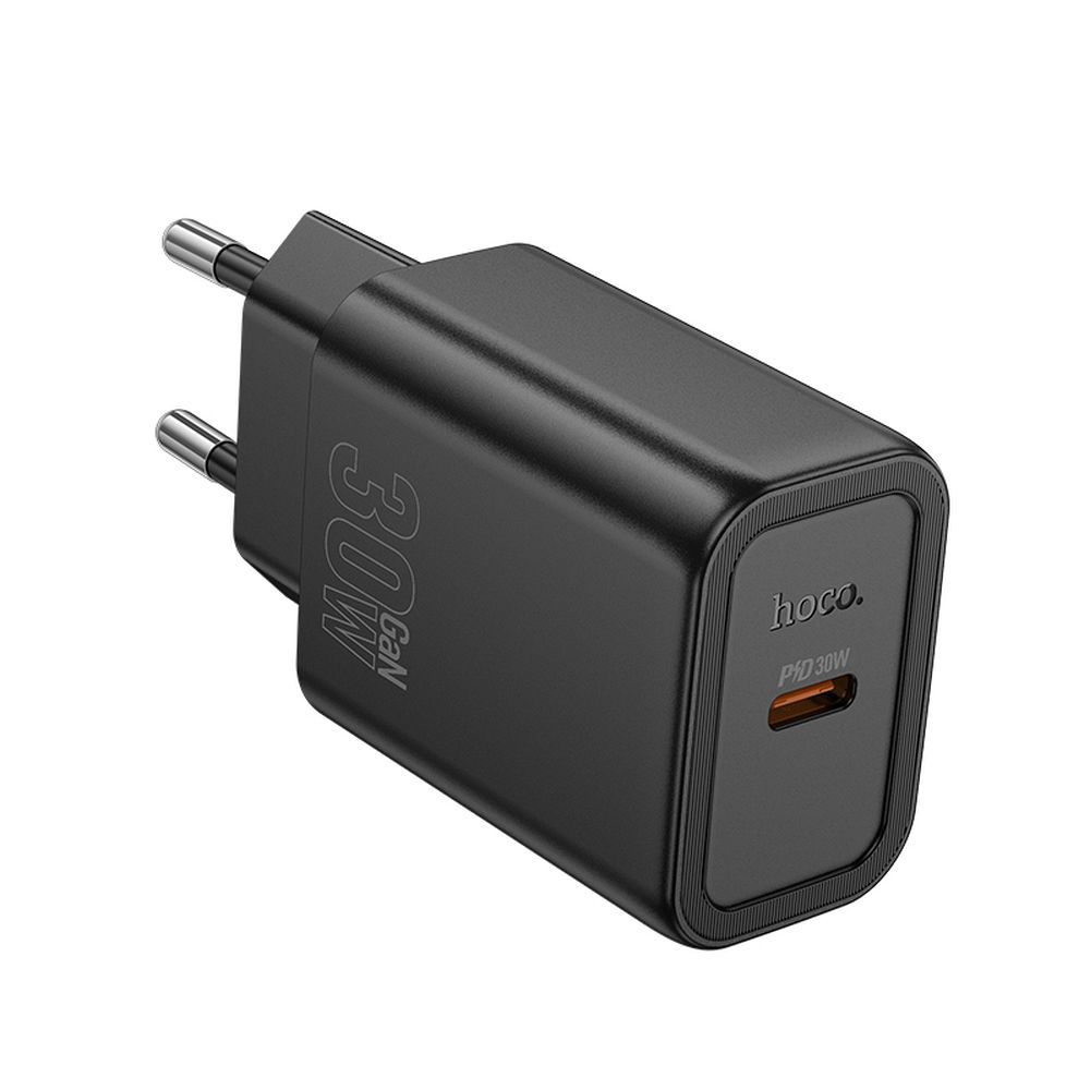 f58d4d07b77f06f95d51a69955ebc2c8 Carregador de parede para Smartphone Hoco USB C QC PD 30W N62 Preto - Image 1