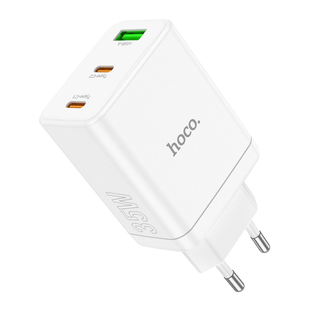faa02f427ab94fb2f7f99f71c892ada3 Carregador de celular Hoco 2 x USB C + USB A QC3.0 PD 3A 35W N33 branco - Image 1