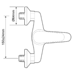 Torneira para Banheira em Latão – Monocomando Cromada - Image 3