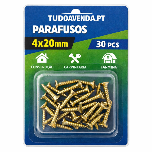 Parafuso 4x20 – Pack 30 Unidades (Aprox. 39g)