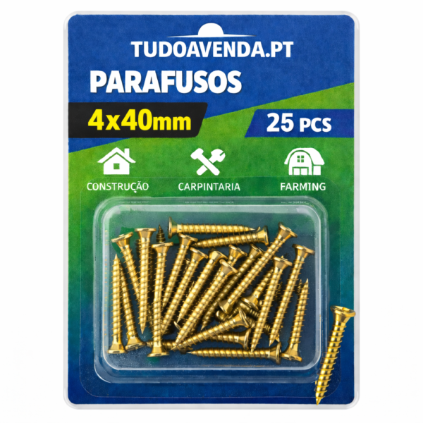 Parafusos 4x40mm – Pack 25 Unidades (55g)