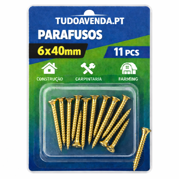 Parafusos 6x40mm – Pack 11 Unidades (55g)