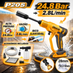 Lavadora de Alta Pressão 20V P20S – 24.8 Bar | 2.8L/min - INGCO